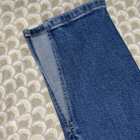 High Waisted Skinny Jeans w/ Slit - Picture 3 of 5